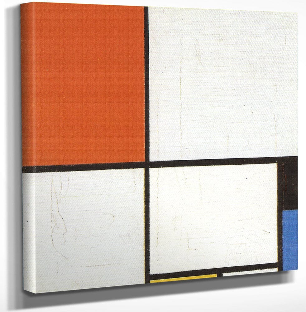 12" x 12" / Canvas Wrap Composition With Red Yellow And Blue 1928 Oil On Canvas 450X450Mm Wilhelm Hack Museum Ludwigshafen By Piet Mondrian Fine Art Print