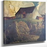 12" x 12" / Canvas Wrap Corn Harvest By NC Wyeth Fine Art Print