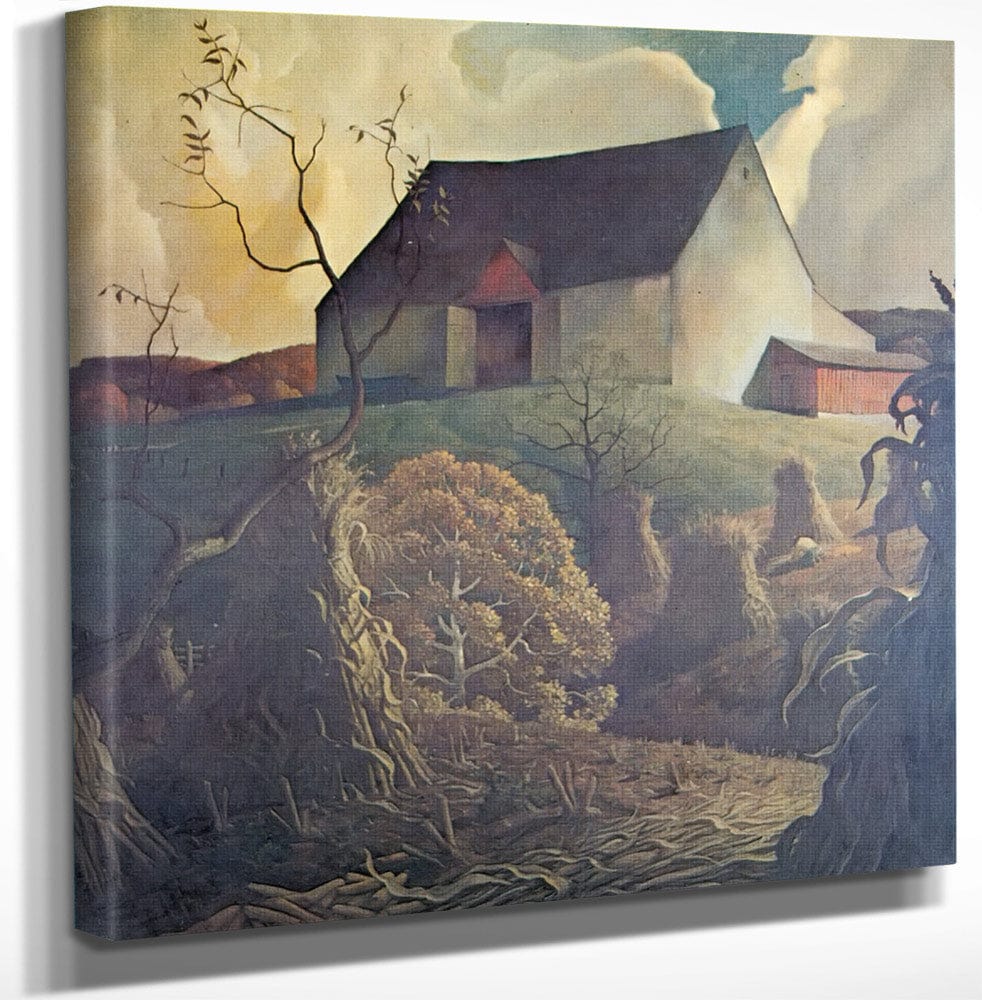 12" x 12" / Canvas Wrap Corn Harvest By NC Wyeth Fine Art Print