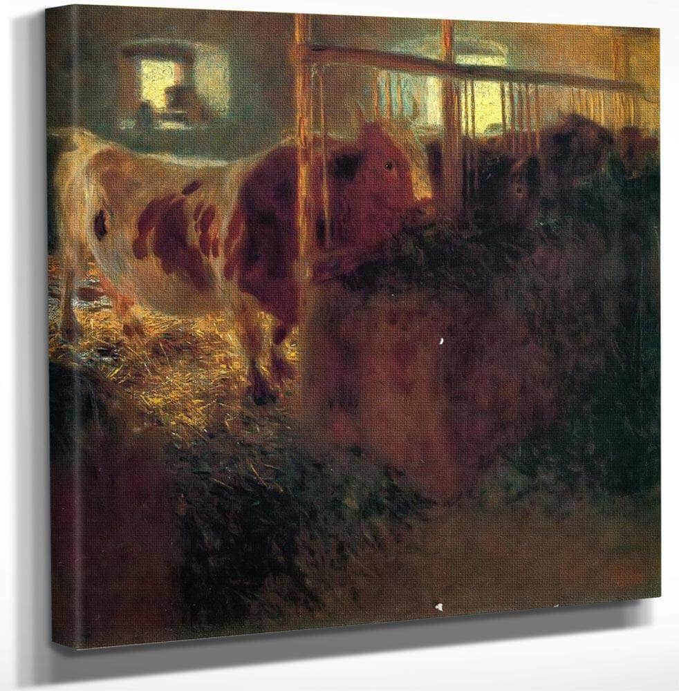 12" x 12" / Canvas Wrap Cow Shed, 1899 By Gustav Klimt Fine Art Print