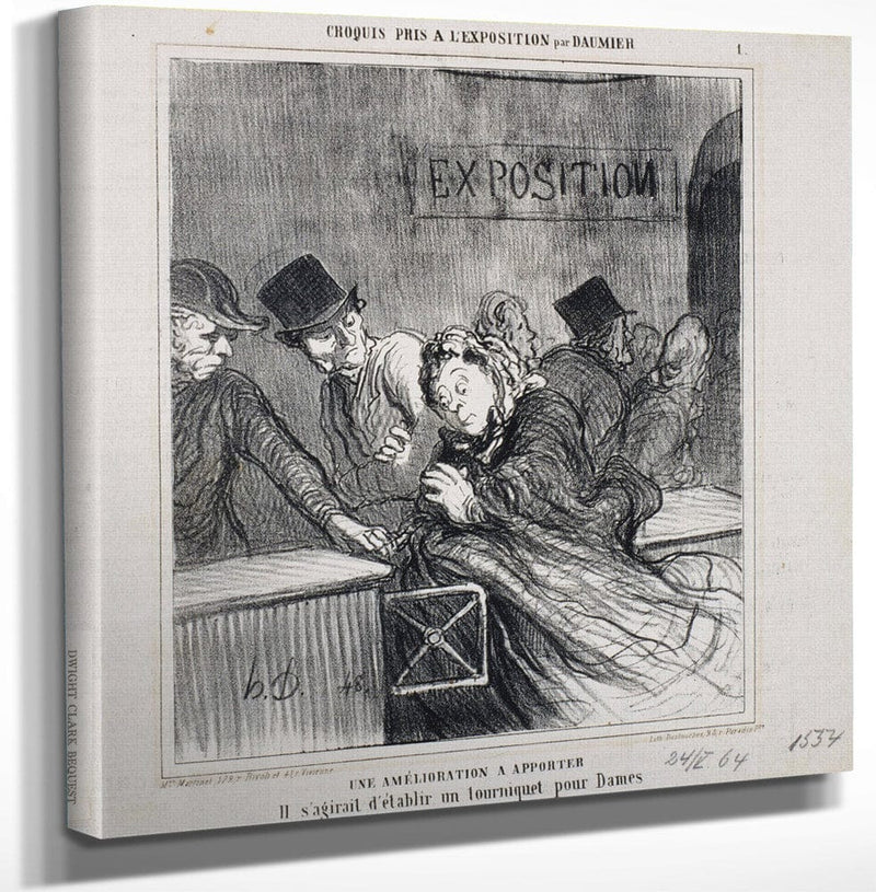 12" x 12" / Canvas Wrap Croquis Pris À L'exposition  Une Amelioration À Apporter By Honore Daumier Fine Art Print