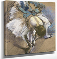 12" x 12" / Canvas Wrap Dancer Putting On Her Shoes By Edgar Degas Fine Art Print