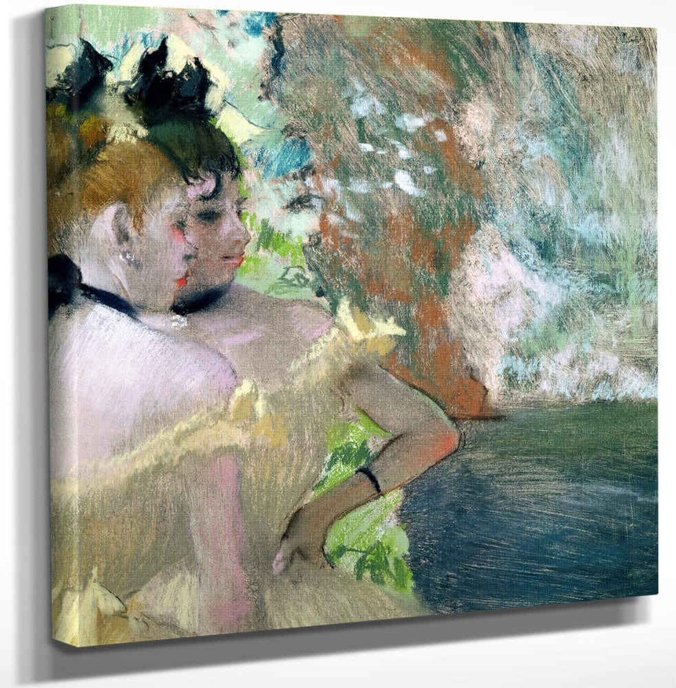 12" x 12" / Canvas Wrap Dancers In The Wings (Pastel On Paper) By Edgar Degas Fine Art Print