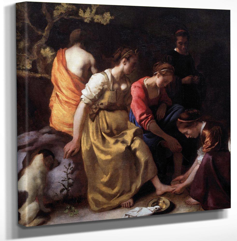 12" x 12" / Canvas Wrap Diana And Her Companions 1654 By Johannes Vermeer Fine Art Print