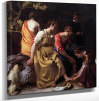 12" x 12" / Canvas Wrap Diana And Her Companions 1654 By Johannes Vermeer Fine Art Print