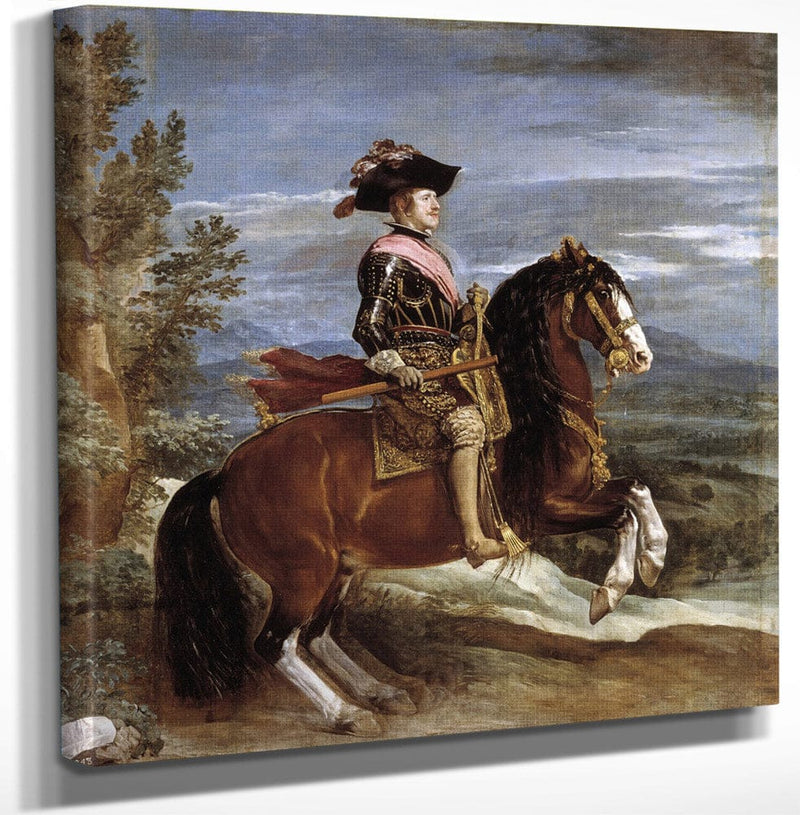 12" x 12" / Canvas Wrap Equestrian Portrait Of Philip Iv By Diego Velazquez Fine Art Print