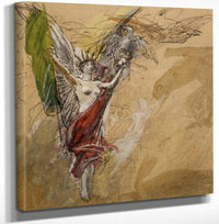 12" x 12" / Canvas Wrap Etude De Figures Volantes 01 By Luc Olivier Merson Fine Art Print