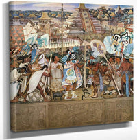 12" x 12" / Canvas Wrap Festivals And Ceremonies Totonac Civilization By Diego Rivera Fine Art Print