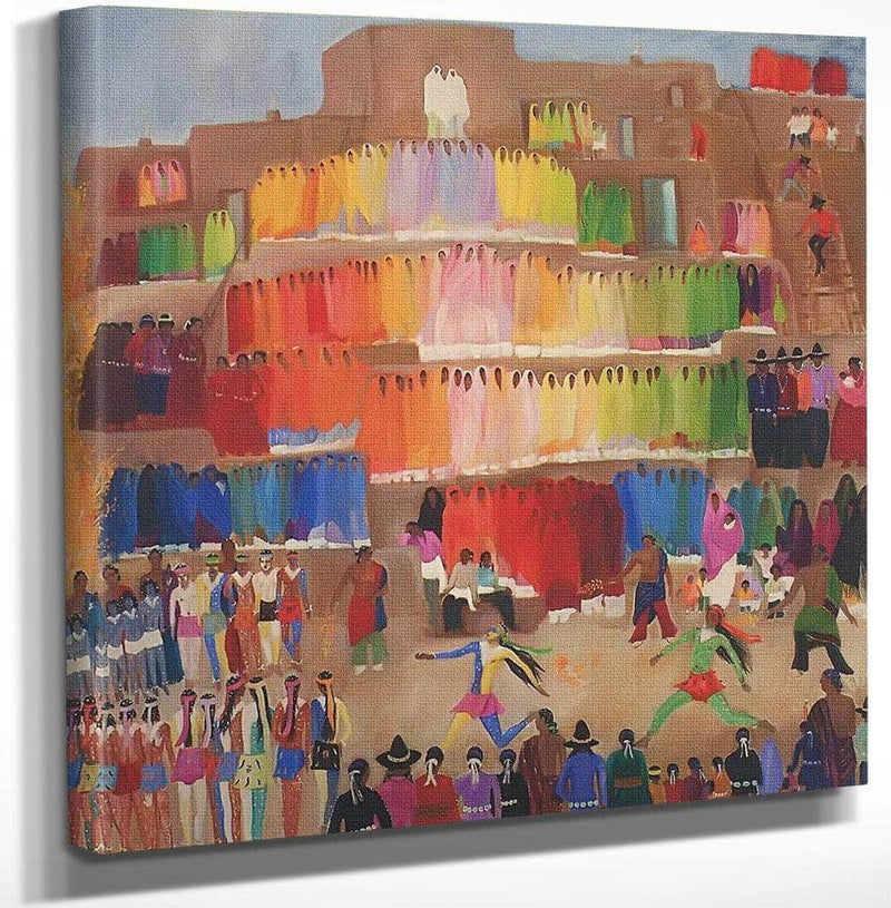 12" x 12" / Canvas Wrap Fiesta Of The Foot Races By Dorothy Brett Fine Art Print