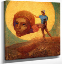 12" x 12" / Canvas Wrap Figure 1876 Symbolism Pastel On Paper Rothschild Art Foundation Md By Odilon Redon Fine Art Print