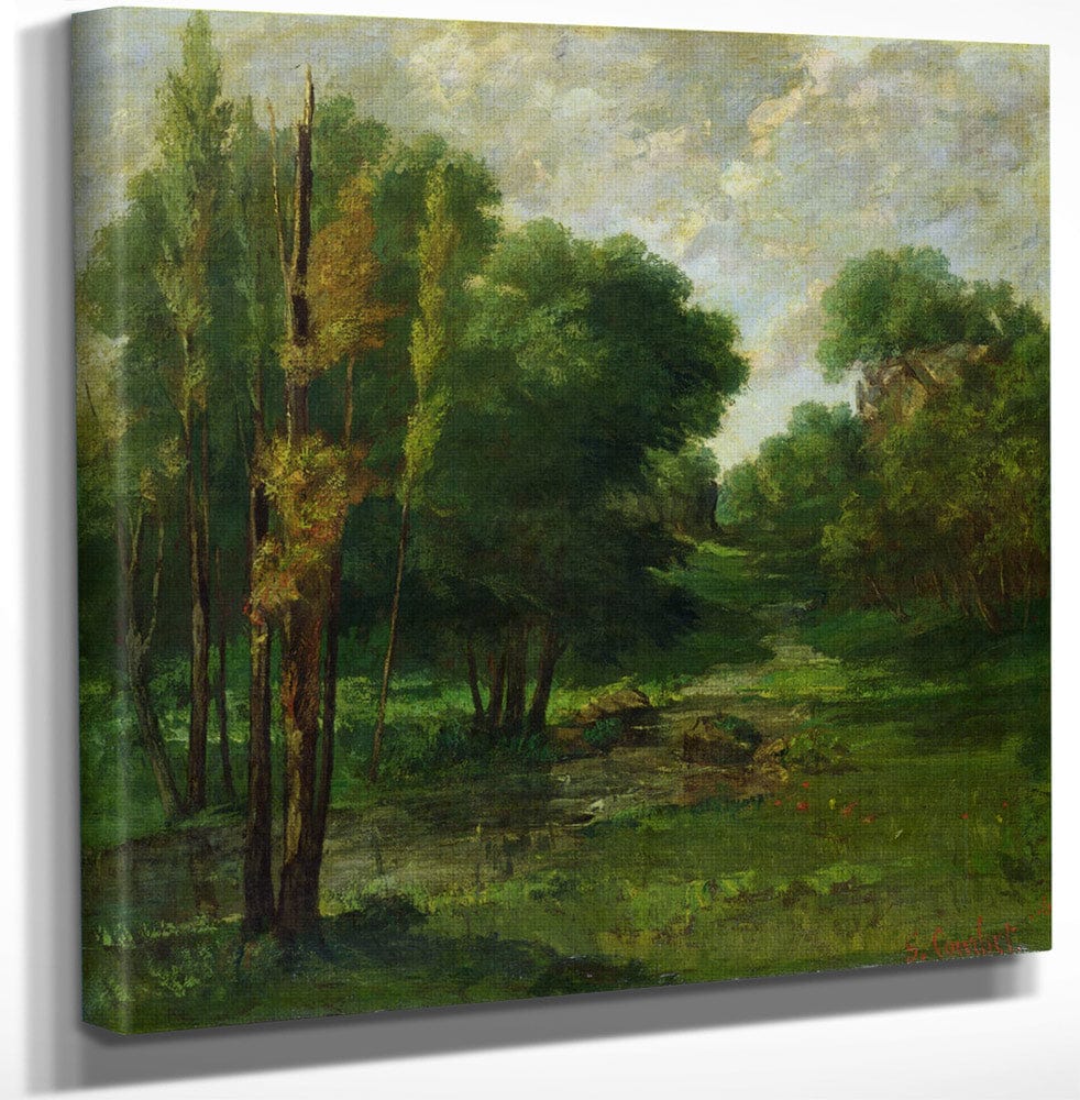 12" x 12" / Canvas Wrap Forest Landscape By Jean Desire Gustave Courbet Fine Art Print