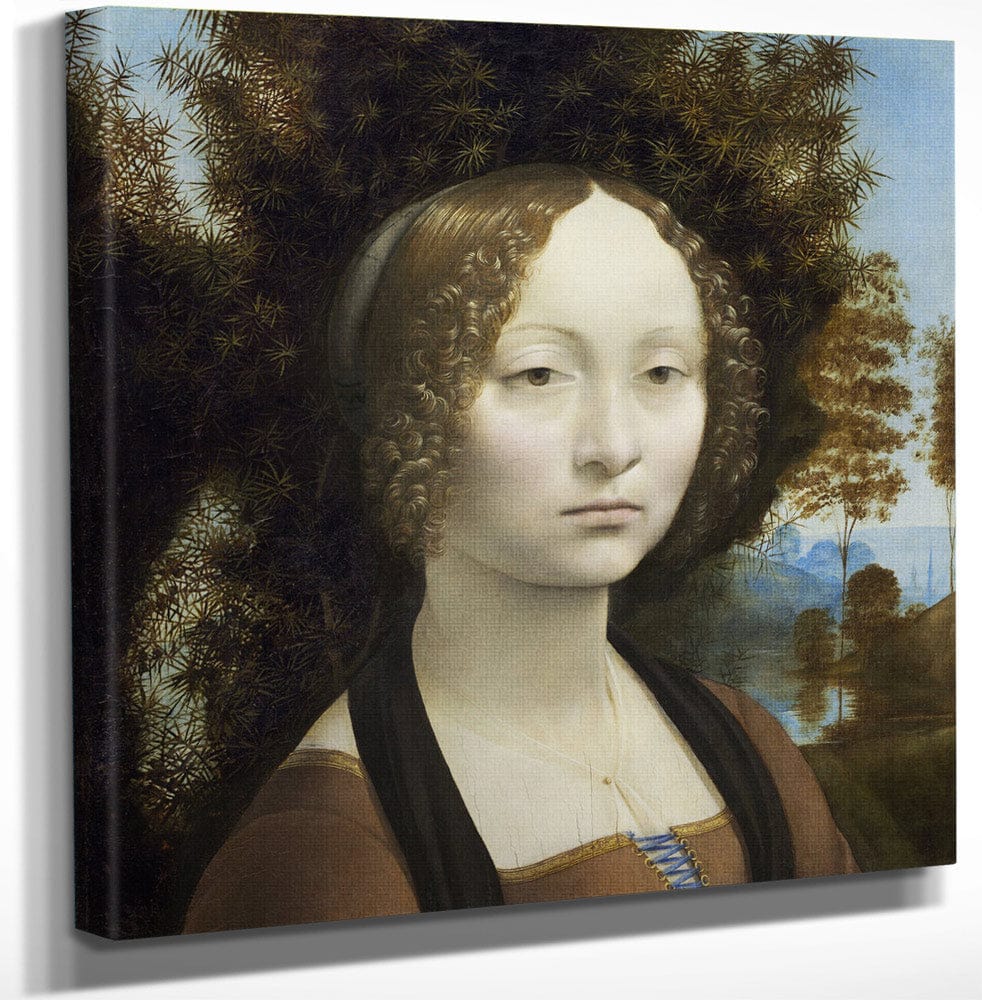 12" x 12" / Canvas Wrap Ginevra De' Benci [Obverse] By Leonardo Da Vinci Fine Art Print