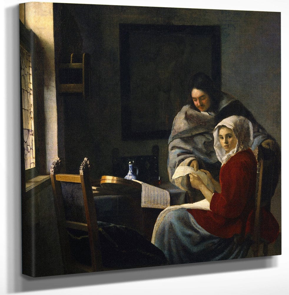 12" x 12" / Canvas Wrap Girl Interrupted At Her Music 1661 By Johannes Vermeer Fine Art Print
