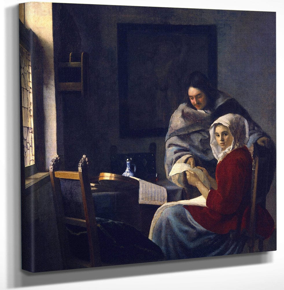 12" x 12" / Canvas Wrap Girl Interrupted In Her Music By Johannes Vermeer Fine Art Print