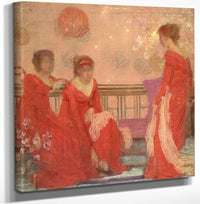 12" x 12" / Canvas Wrap Harmony In Flesh Color And Red By James McNeill Whistler Fine Art Print