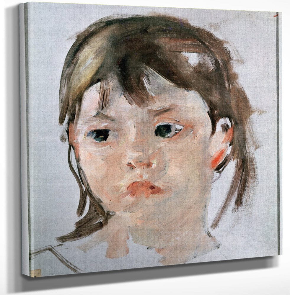 12" x 12" / Canvas Wrap Head Of A Young Girl (Oil On Canvas) By Mary Cassatt Fine Art Print