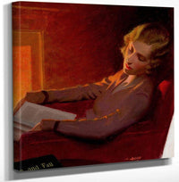 12" x 12" / Canvas Wrap Heavy Going Liberty Magazine Cover January 19 1930 By Leslie Thrasher Fine Art Print