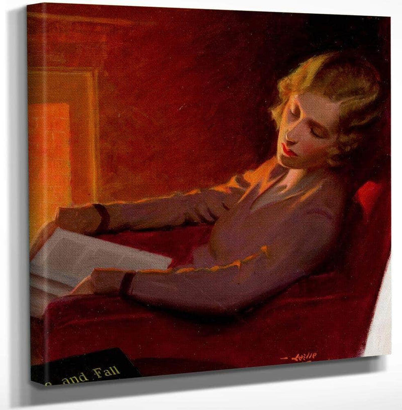 12" x 12" / Canvas Wrap Heavy Going Liberty Magazine Cover January 19 1930 By Leslie Thrasher Fine Art Print