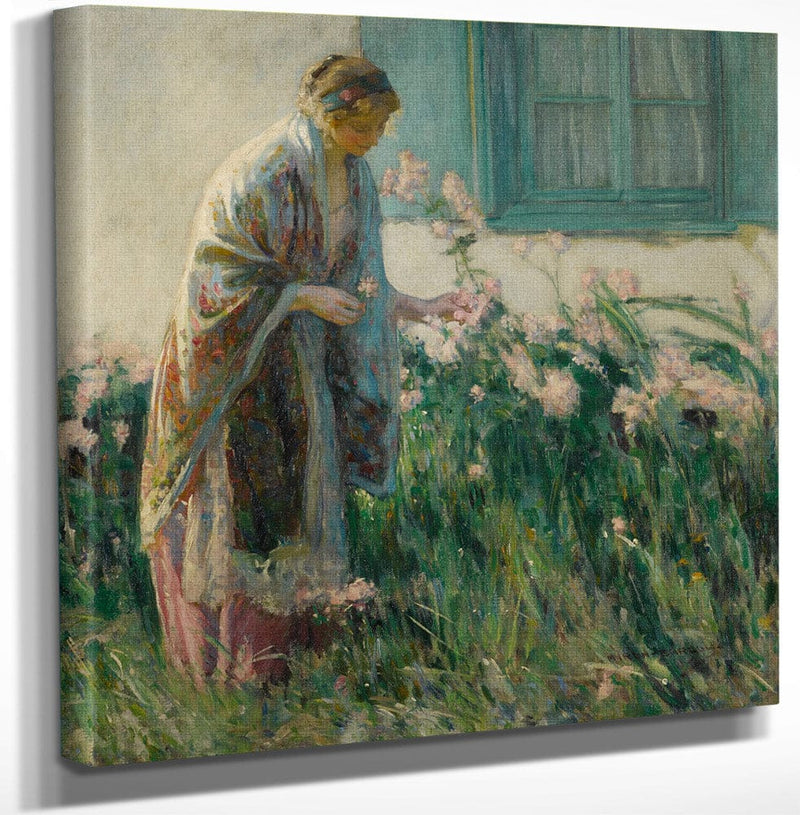 12" x 12" / Canvas Wrap In The Garden By Myron G Fine Art Print