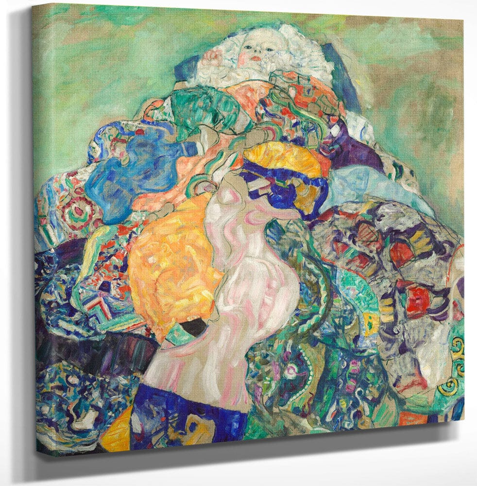 12" x 12" / Canvas Wrap Infant Baby In Cradle 1917 1918 National Gallery Washinton By Gustav Klimt Fine Art Print