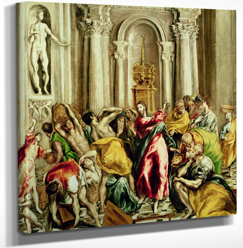 12" x 12" / Canvas Wrap Jesus Driving The Merchants From The Temple By El Greco Fine Art Print