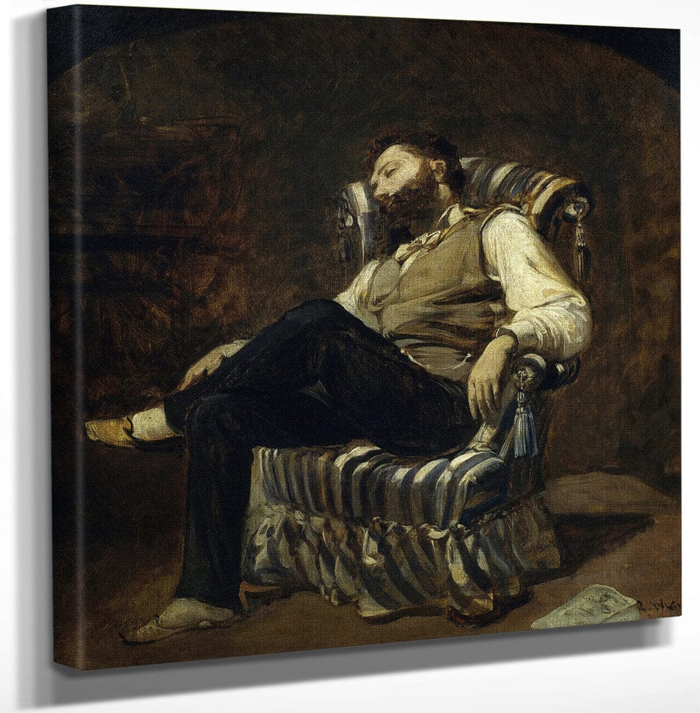 12" x 12" / Canvas Wrap La Migdiada Cap A 1884 By Ramon Marti Alsina Fine Art Print