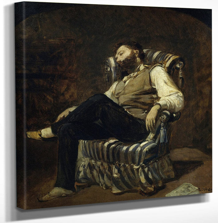 12" x 12" / Canvas Wrap La Migdiada Cap A 1884 By Ramon Marti Alsina Fine Art Print