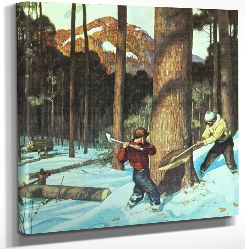 12" x 12" / Canvas Wrap Lumber By NC Wyeth Fine Art Print