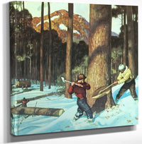 12" x 12" / Canvas Wrap Lumber By NC Wyeth Fine Art Print