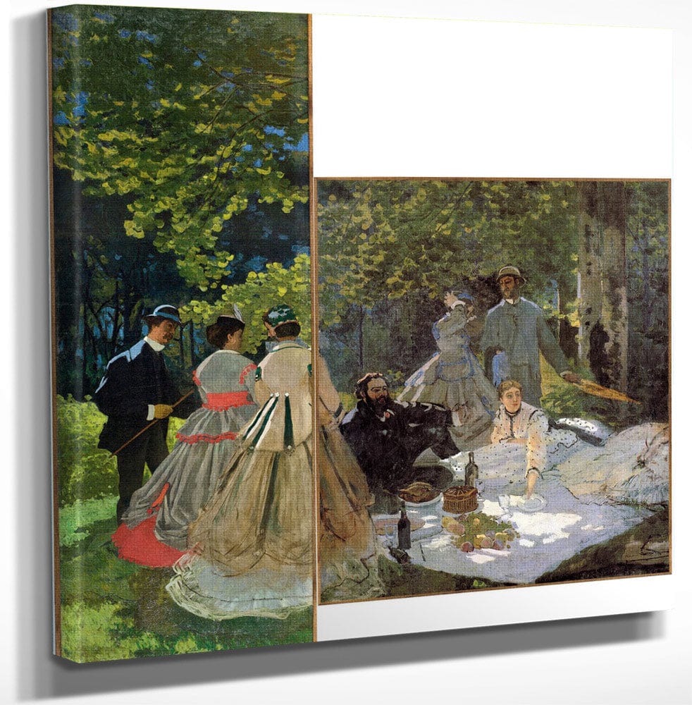 12" x 12" / Canvas Wrap Luncheon On The Grass 1865 Oil On Canvas 217X248Cm By Claude Monet Fine Art Print