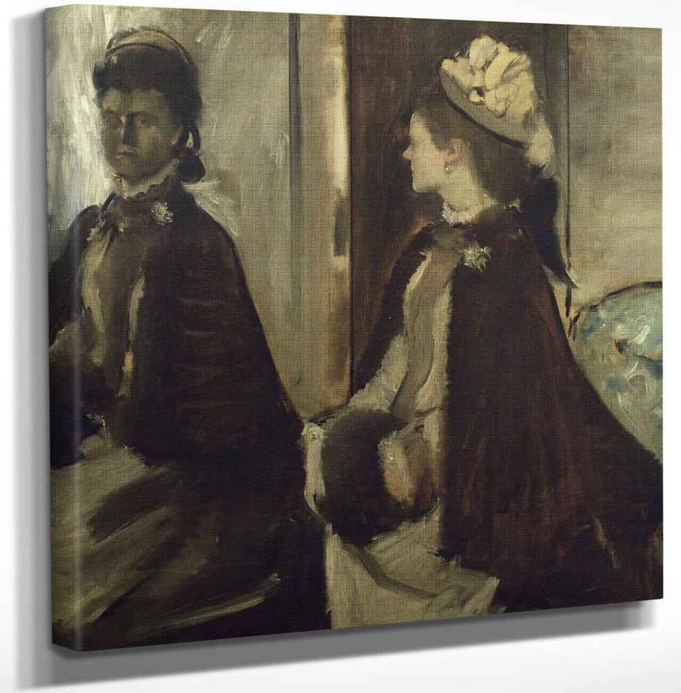 12" x 12" / Canvas Wrap Madame Jeantaud In The Mirror By Edgar Degas Fine Art Print