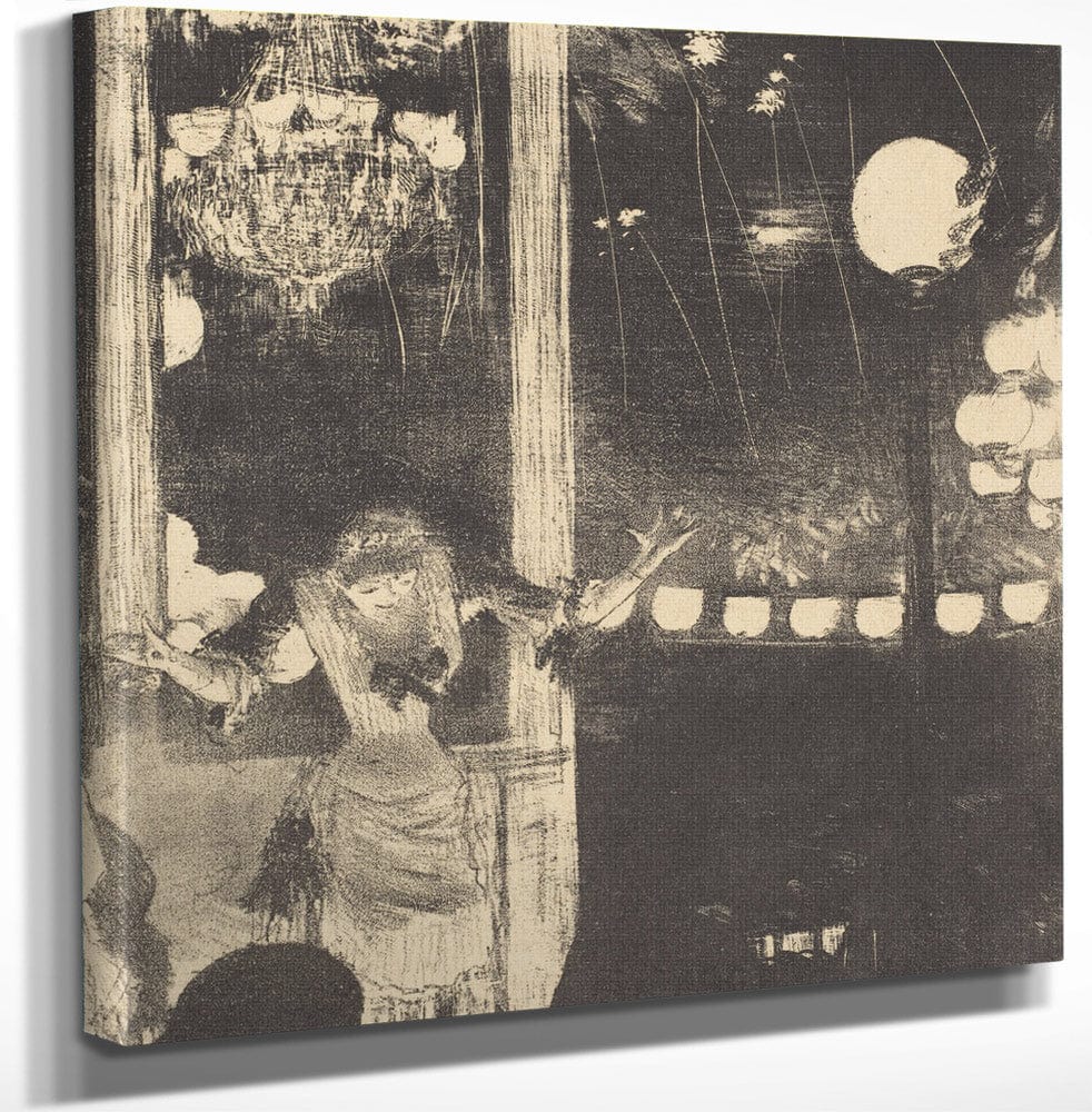 12" x 12" / Canvas Wrap Mademoiselle Becat At The Cafe Des Ambassadeurs (Aux Ambassadeurs Mlle Becat) By Edgar Degas Fine Art Print