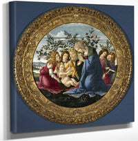12" x 12" / Canvas Wrap Madonna Adoring The Child With Five Angels By Sandro Botticelli Fine Art Print