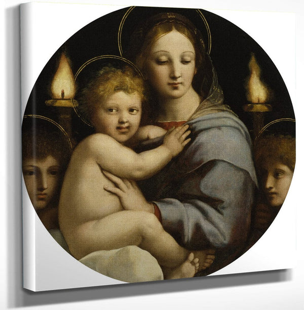 12" x 12" / Canvas Wrap Madonna Of The Candelabra By Raphael Fine Art Print