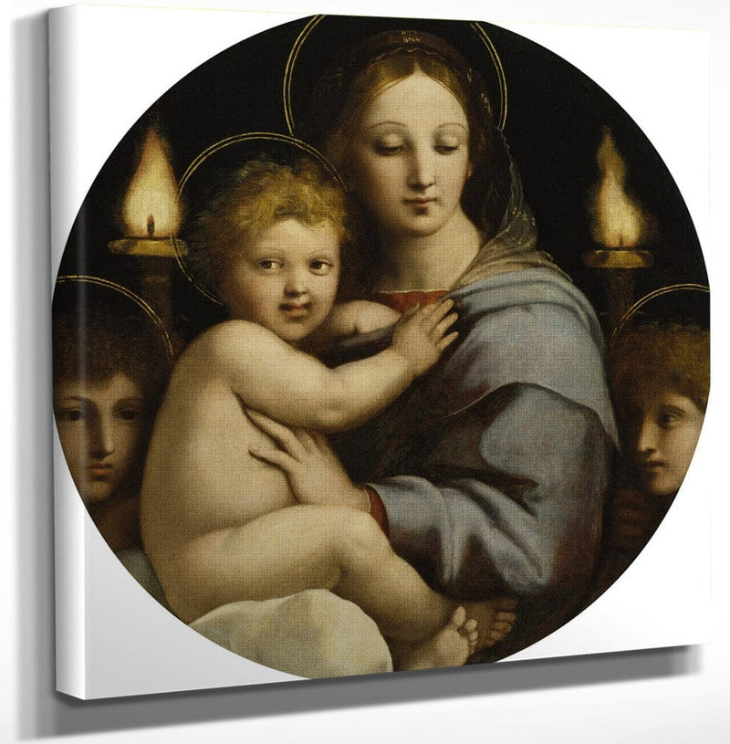 12" x 12" / Canvas Wrap Madonna Of The Candelabra By Raphael Fine Art Print