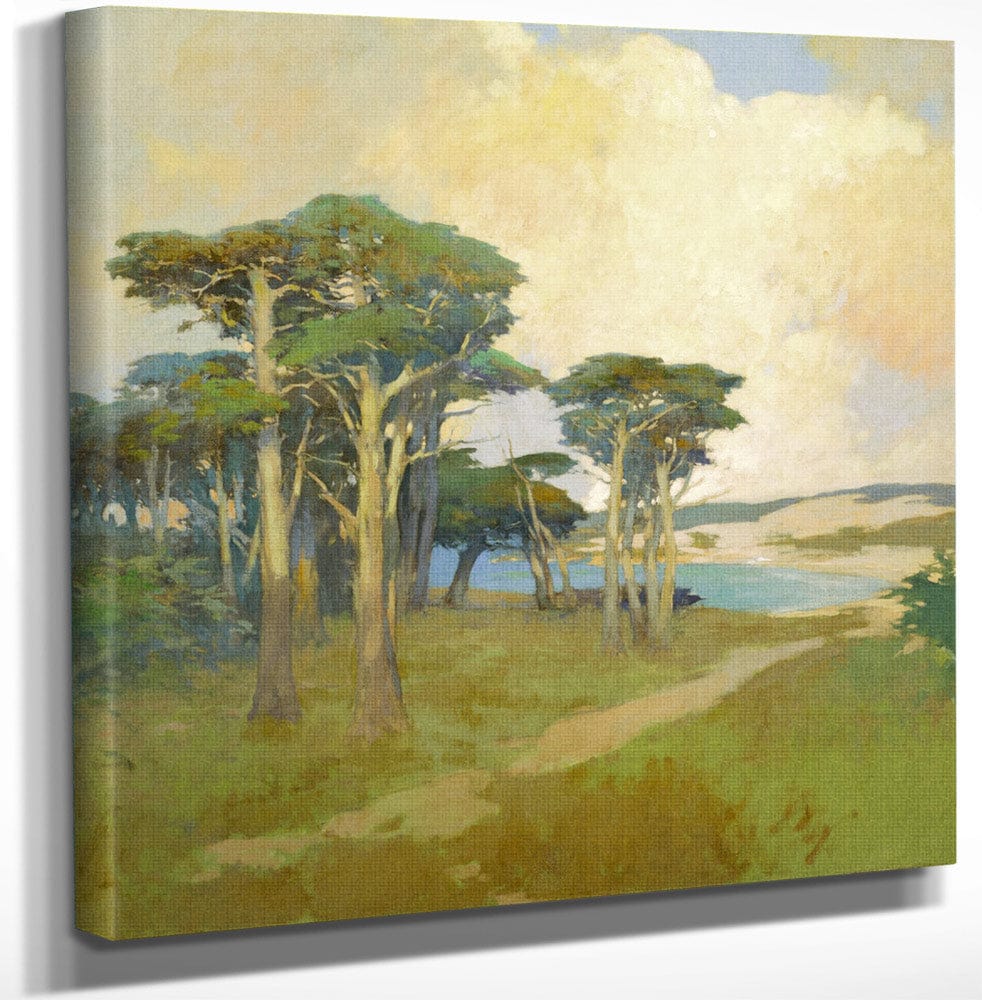 12" x 12" / Canvas Wrap Monterey Cypress, California By Arthur Frank Mathews Fine Art Print