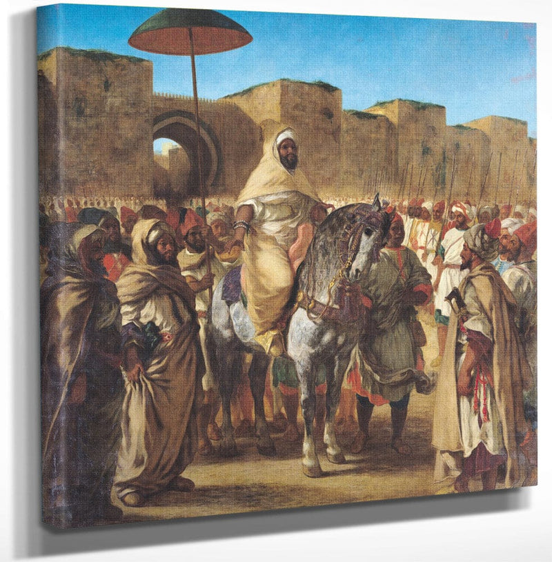 12" x 12" / Canvas Wrap Muley Abd Ar Rhaman (1789 1859), The Sultan Of Morocco, Leaving His Palace Of Meknes With His Entourage, March 1832 By Ferdinand Victor Eugene Delacroix Fine Art Print