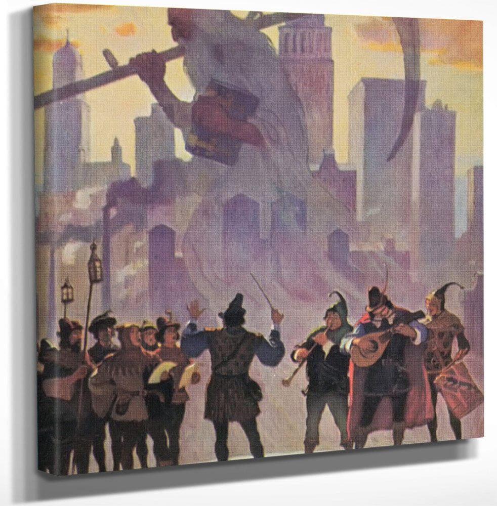 12" x 12" / Canvas Wrap New Years Day By NC Wyeth Fine Art Print