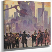 12" x 12" / Canvas Wrap New Years Day By NC Wyeth Fine Art Print