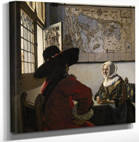 12" x 12" / Canvas Wrap Officer And Laughing Girl 1657 By Johannes Vermeer Fine Art Print
