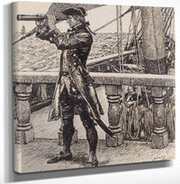 12" x 12" / Canvas Wrap On The Lookout By Norman Mills Price Fine Art Print