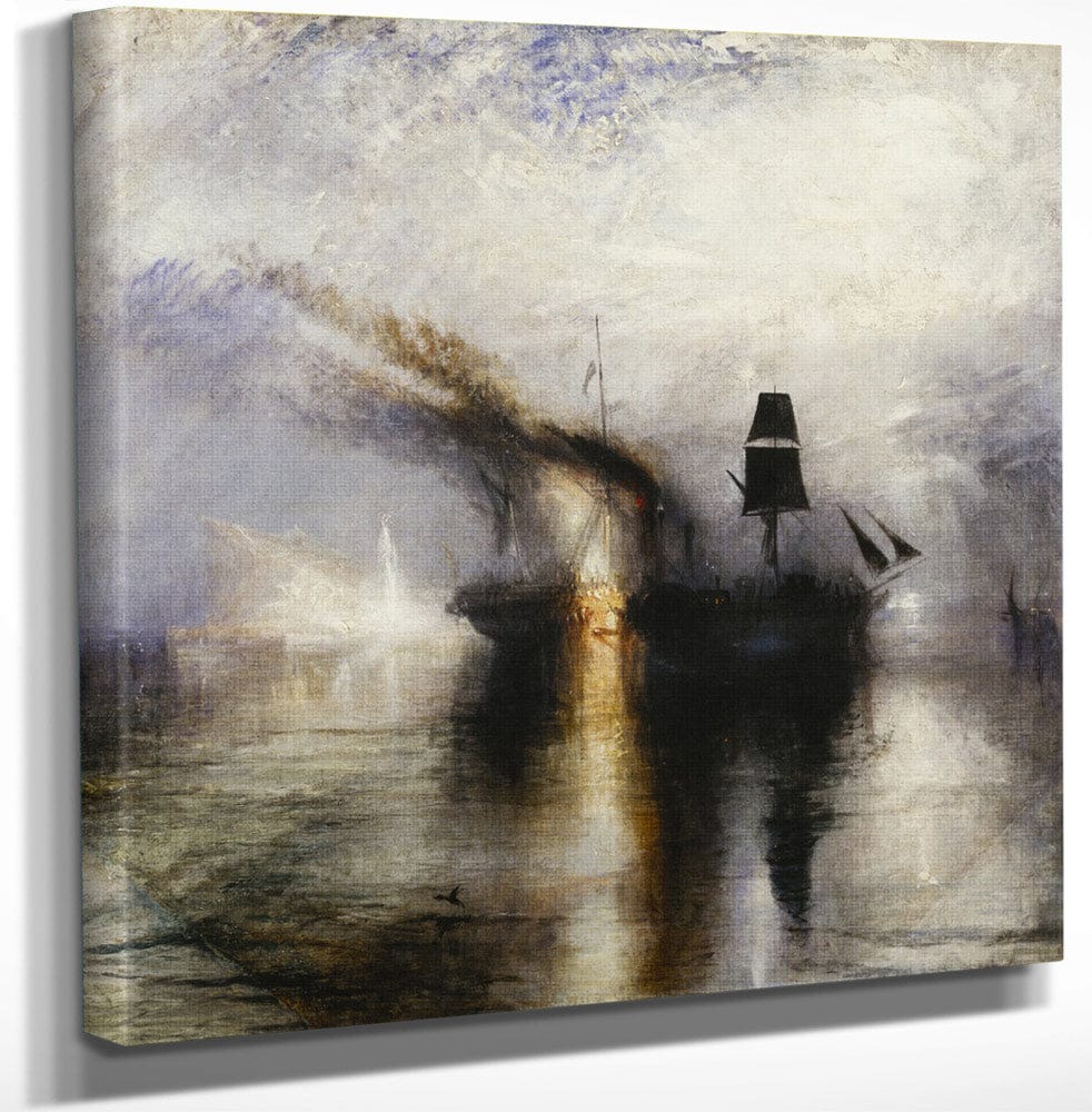12" x 12" / Canvas Wrap Peace   Burial At Sea Exhibited 1842 By Joseph Mallord William Turner Fine Art Print