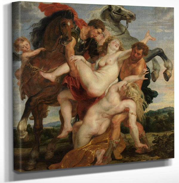 12" x 12" / Canvas Wrap Peter Paul Rubens The Rape Of The Daughters Of Leucippus 1618 By Peter Paul Rubens Fine Art Print