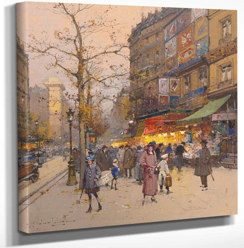 12" x 12" / Canvas Wrap Porte Saint Martin By Eugene Galien Laloue Fine Art Print