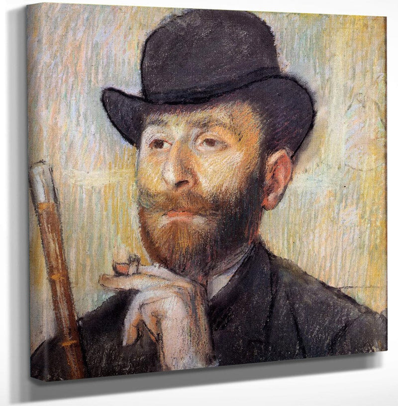 12" x 12" / Canvas Wrap Portrait Of Zacherie Zacharian 1886 Pastel Impressionism Pc By Edgar Degas Fine Art Print