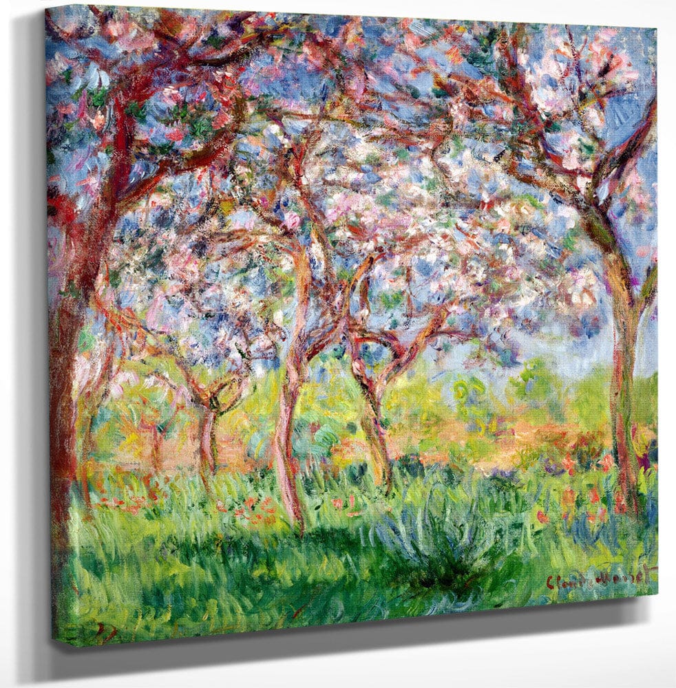 12" x 12" / Canvas Wrap Printemps A Giverny By Claude Monet Fine Art Print