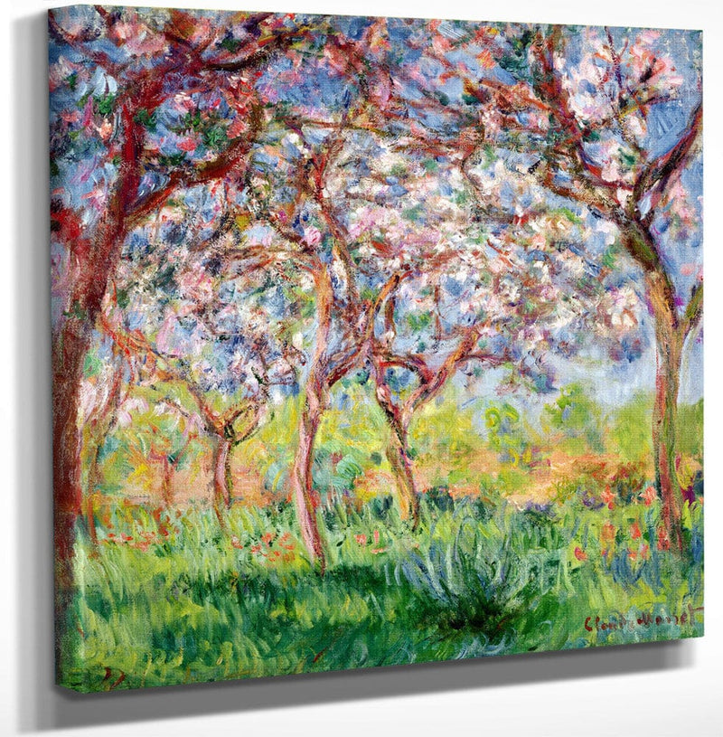 12" x 12" / Canvas Wrap Printemps A Giverny By Claude Monet Fine Art Print