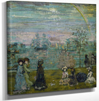12" x 12" / Canvas Wrap Promenade With Parasols By Maurice Brazil Prendergast Fine Art Print