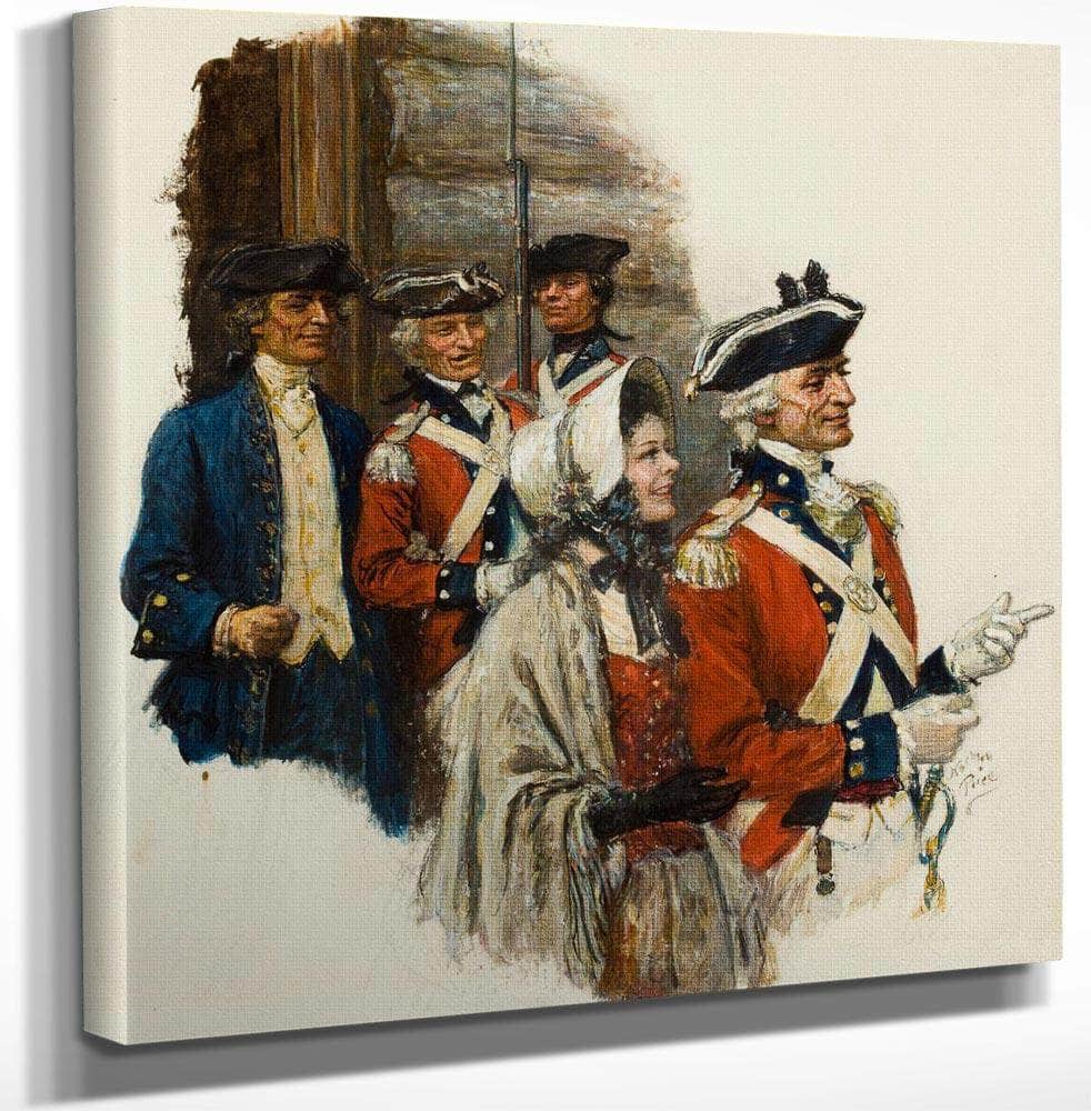 12" x 12" / Canvas Wrap Revolutionary War Scene By Norman Mills Price Fine Art Print