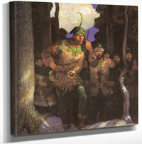12" x 12" / Canvas Wrap Robin Hood And The Men Of The Greenwood By NC Wyeth Fine Art Print